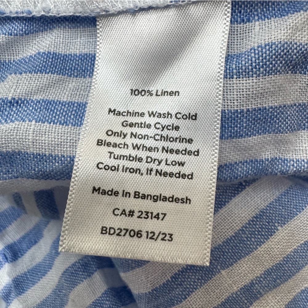 Talbots 100% Linen Striped Tiered Swing Dress XL - Picture 11 of 12